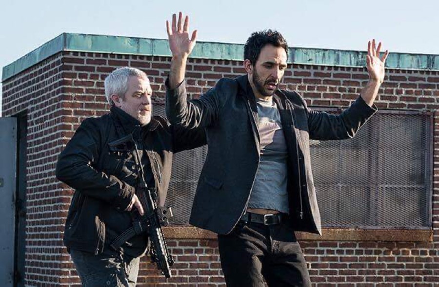 Rooftop action scene
