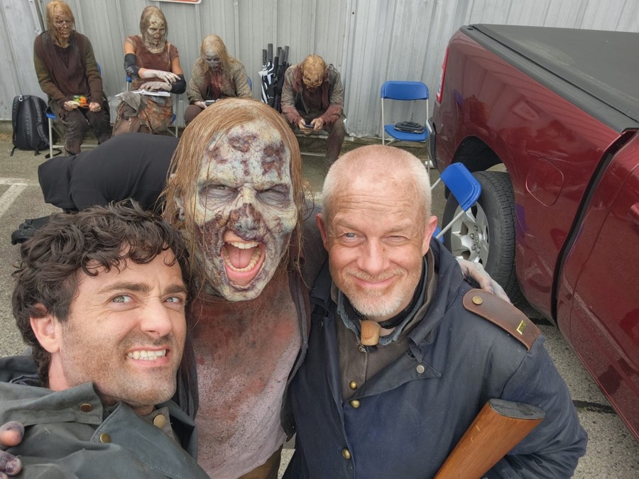 On set with The Walking Dead
